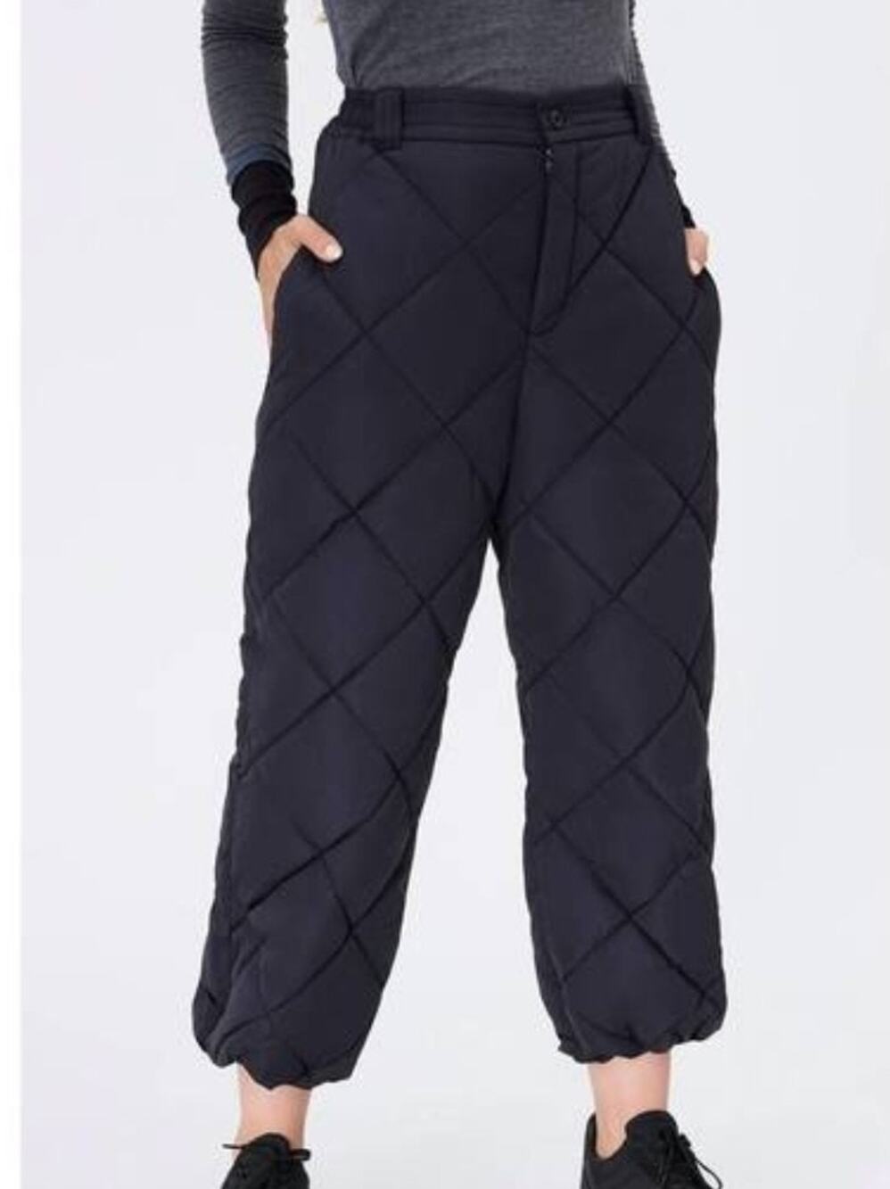 Alp N Rock ANR+ Mika Quilted Pant Black Puffer Pants Drawstring Ankle Size L